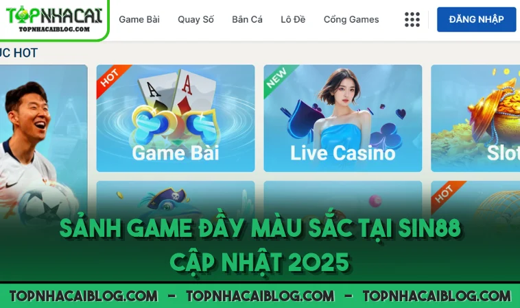 Sảnh game đầy màu sắc tại SIN88 cập nhật 2025